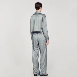 Chemise Satinée Ornée De Strass