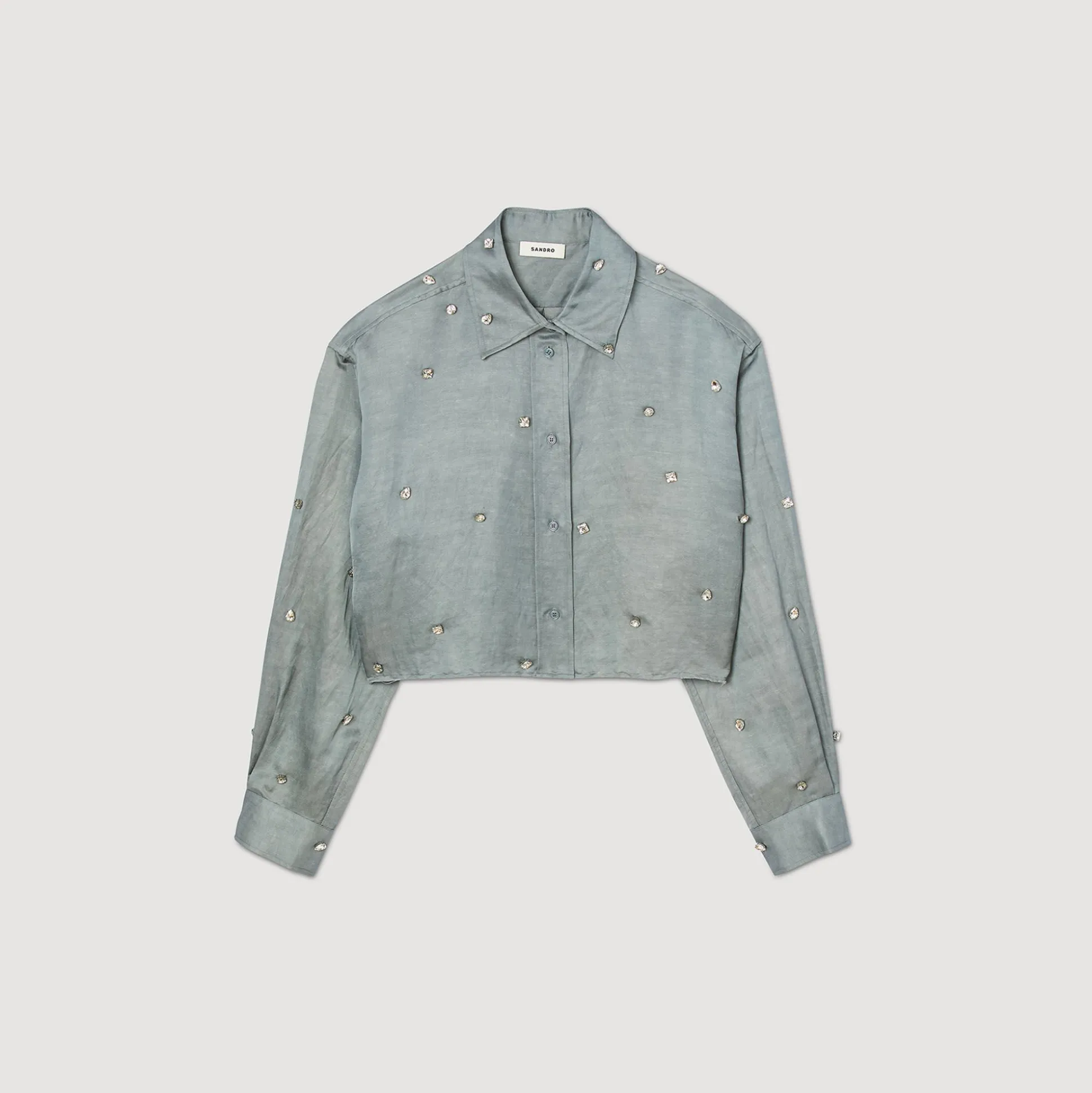 Chemise Satinée Ornée De Strass