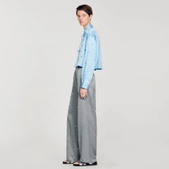 Chemise Satinée Ornée De Strass