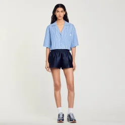 Chemise Strassée à Manches Courtes