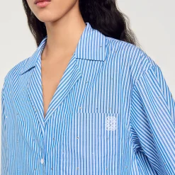 Chemise Strassée à Manches Courtes