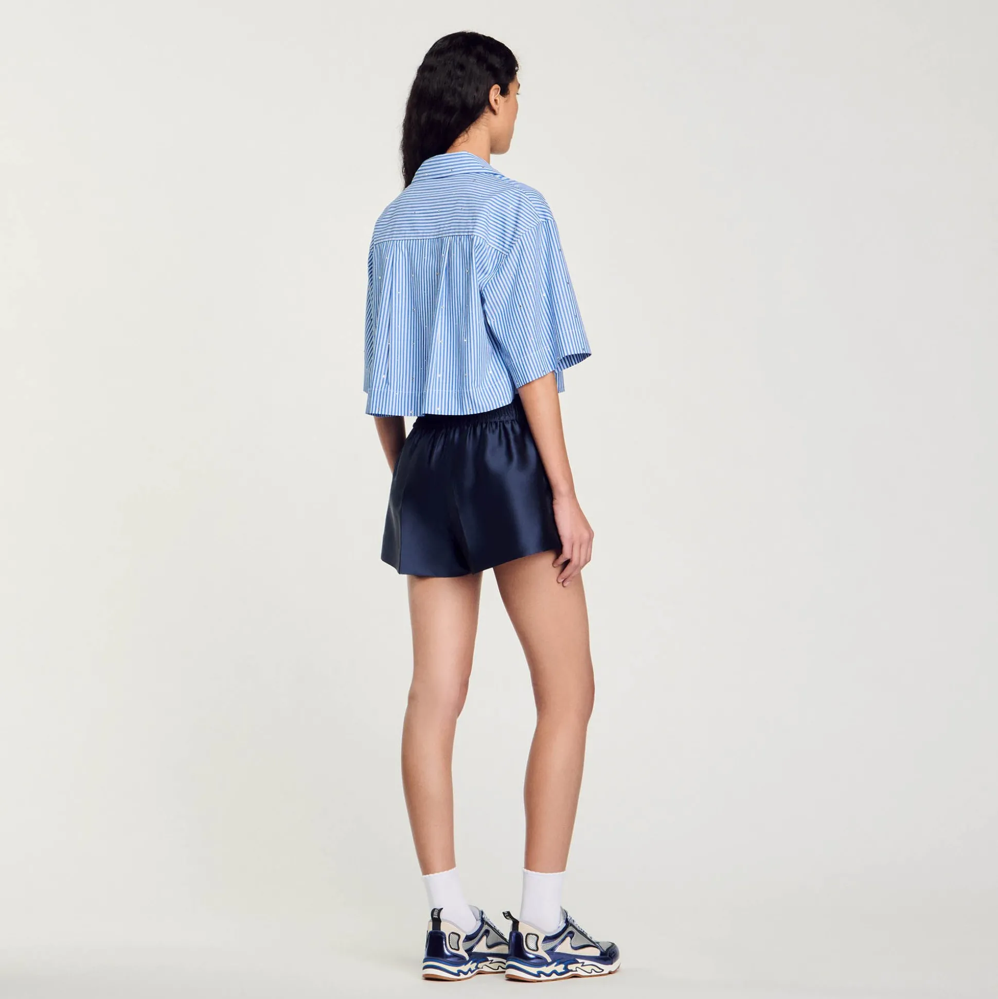 Chemise Strassée à Manches Courtes