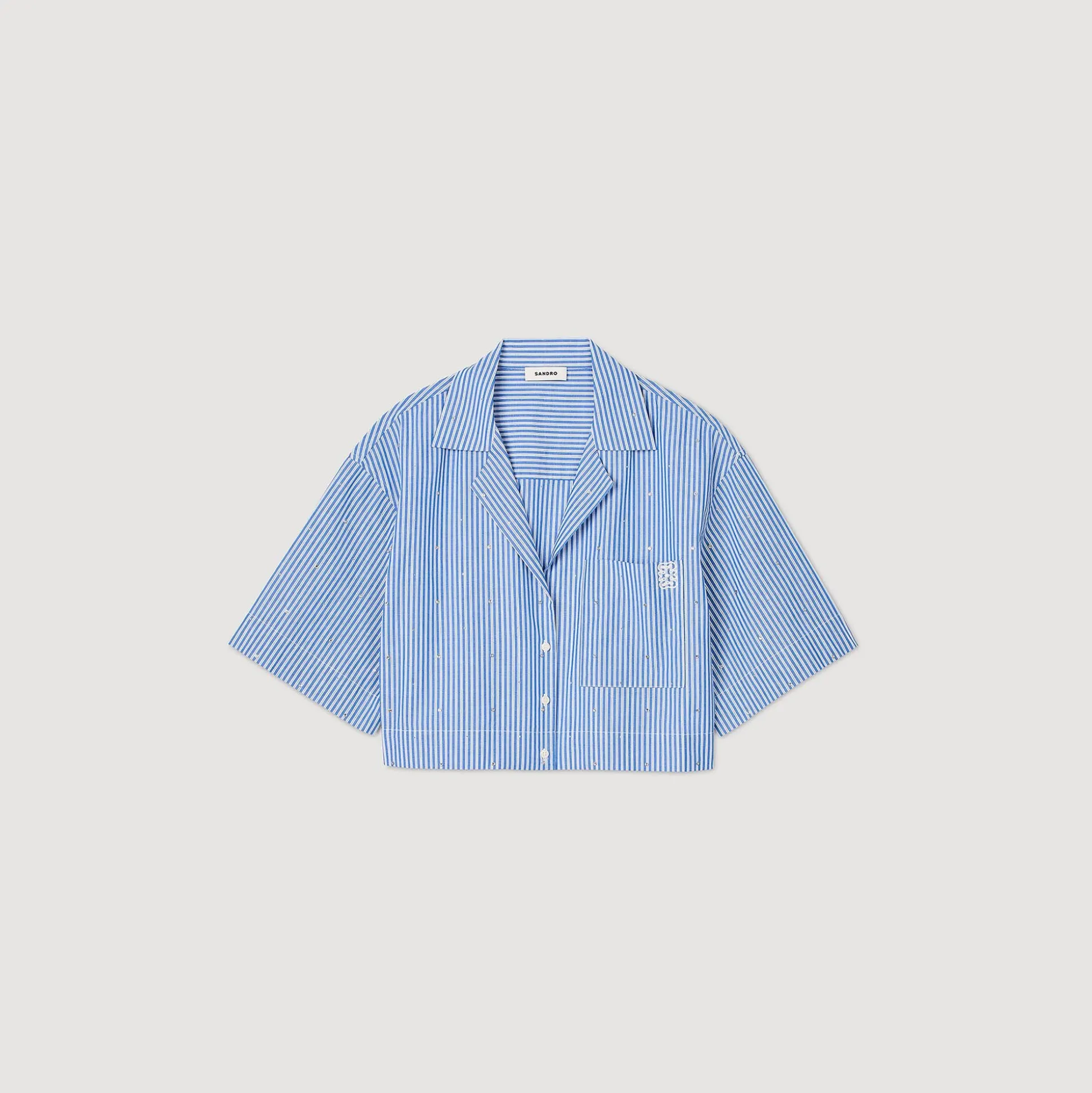 Chemise Strassée à Manches Courtes