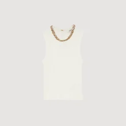 Débardeur En Maille Col Bijoux