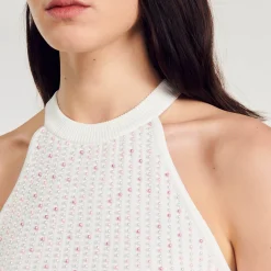 Débardeur En Maille Orné De Perles
