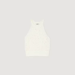 Débardeur En Maille Orné De Perles