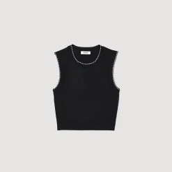 Débardeur En Maille Orné De Perles