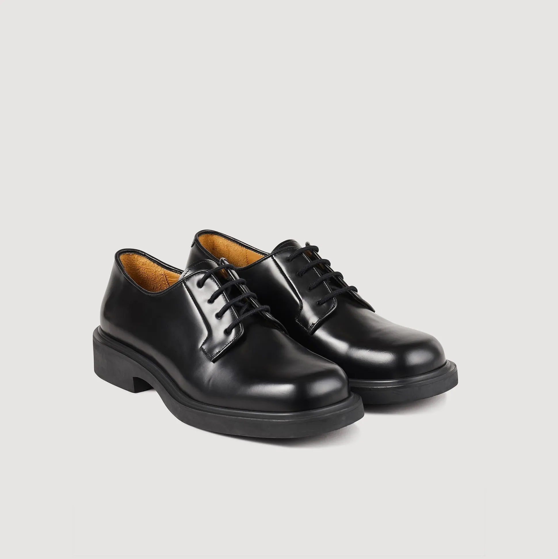 Derbies En Cuir Glacé