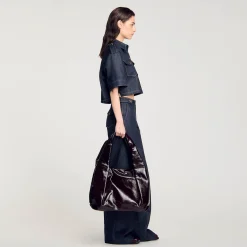 Grand Sac En Cuir Brillant