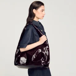 Grand Sac En Cuir Brillant