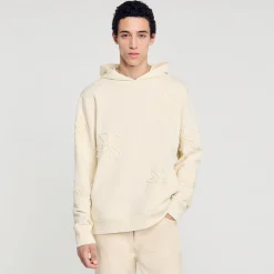 Hoodie à Capuche Orné De Fleurs