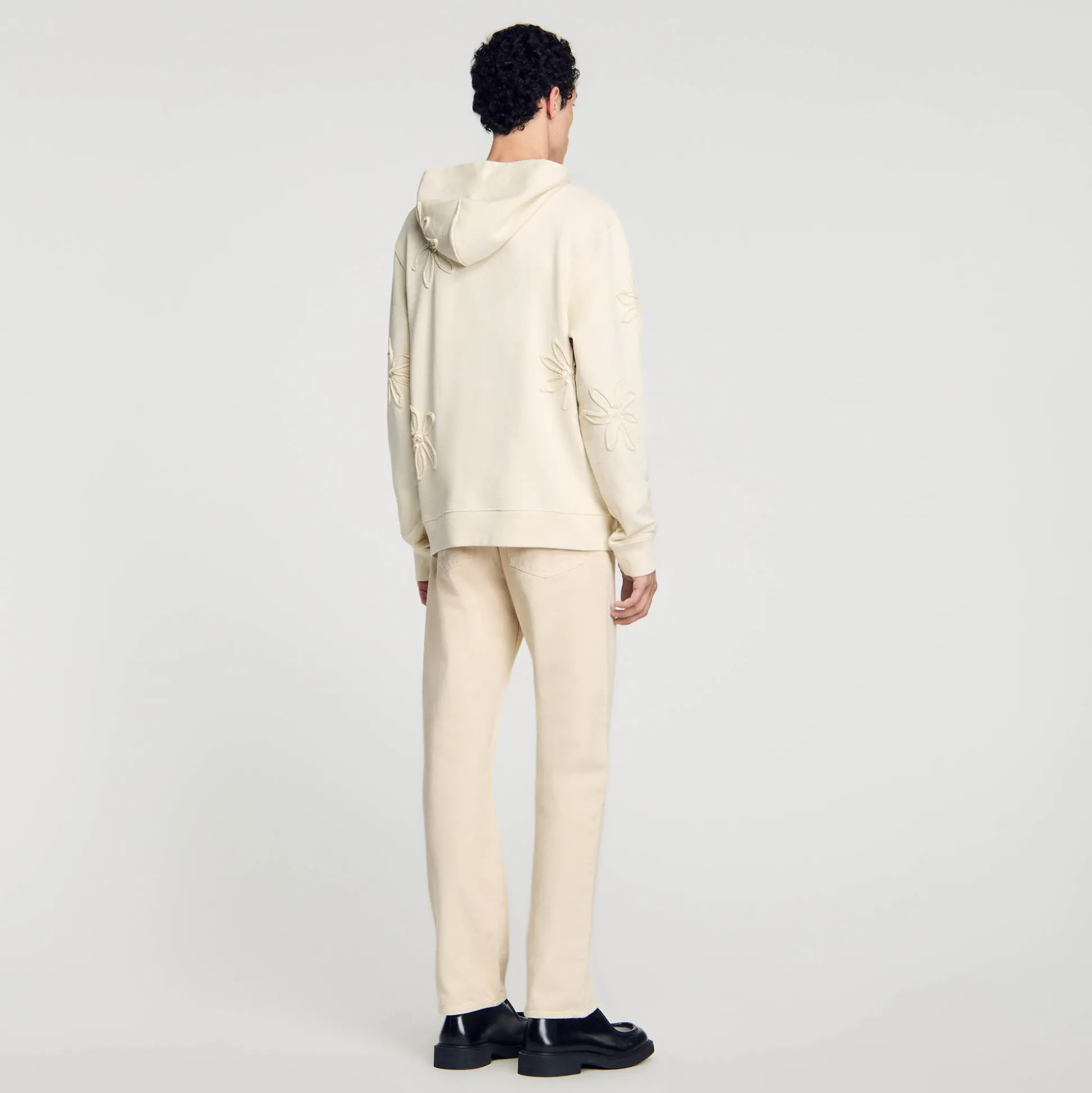 Hoodie à Capuche Orné De Fleurs