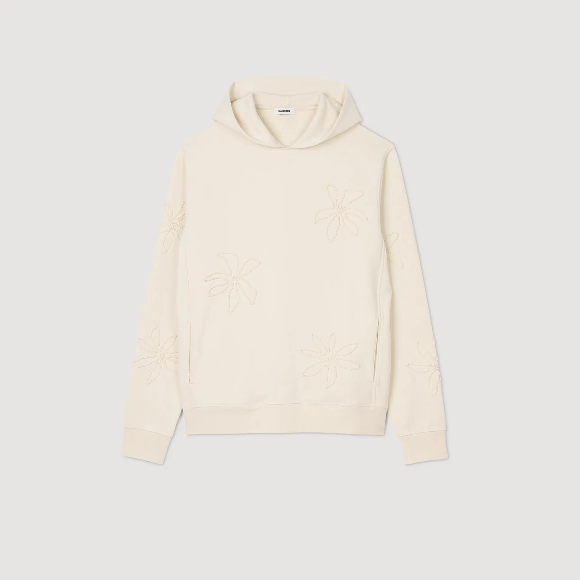 Hoodie à Capuche Orné De Fleurs