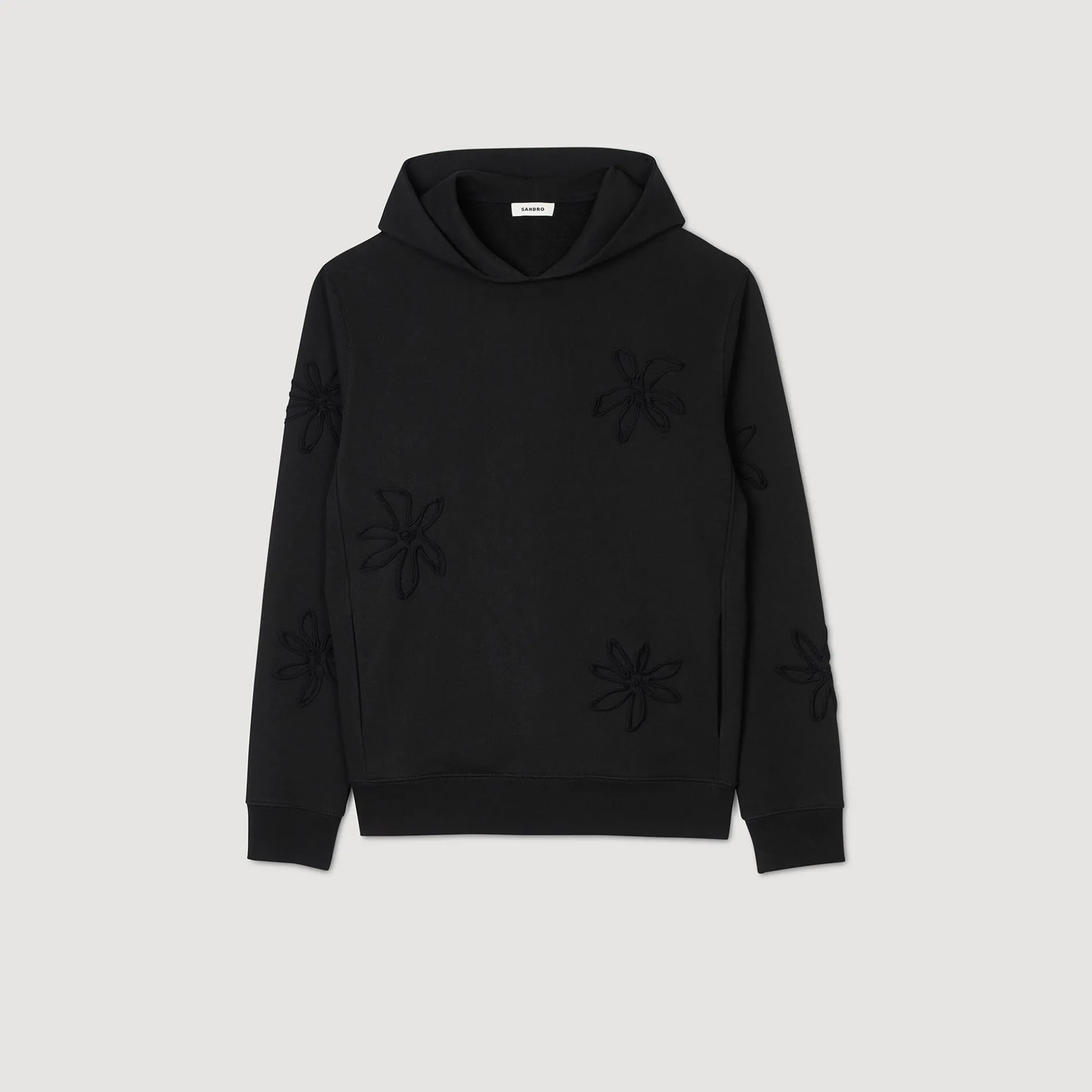 Hoodie à Capuche Orné De Fleurs