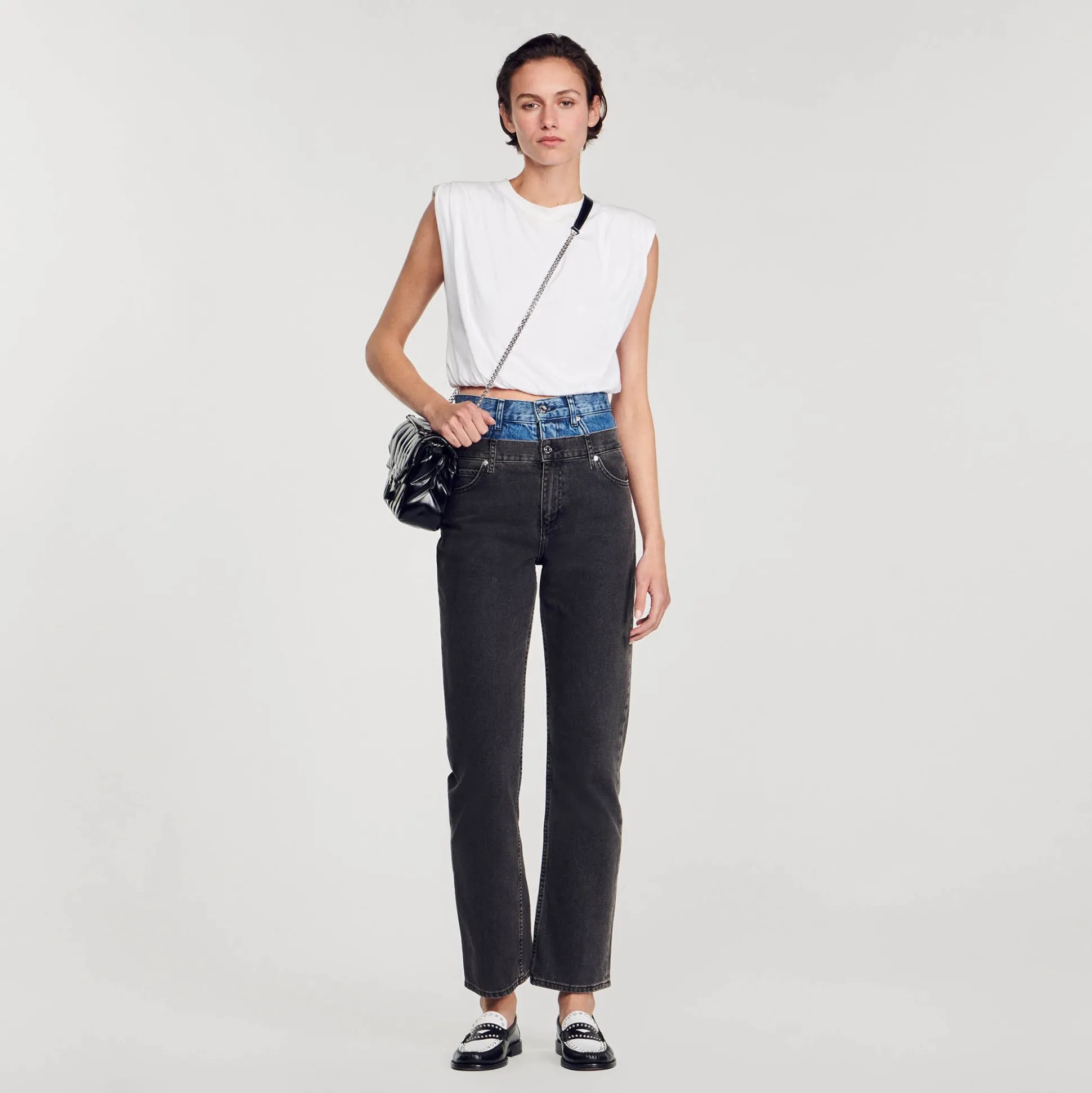 Jean Double Ceinture Bicolore