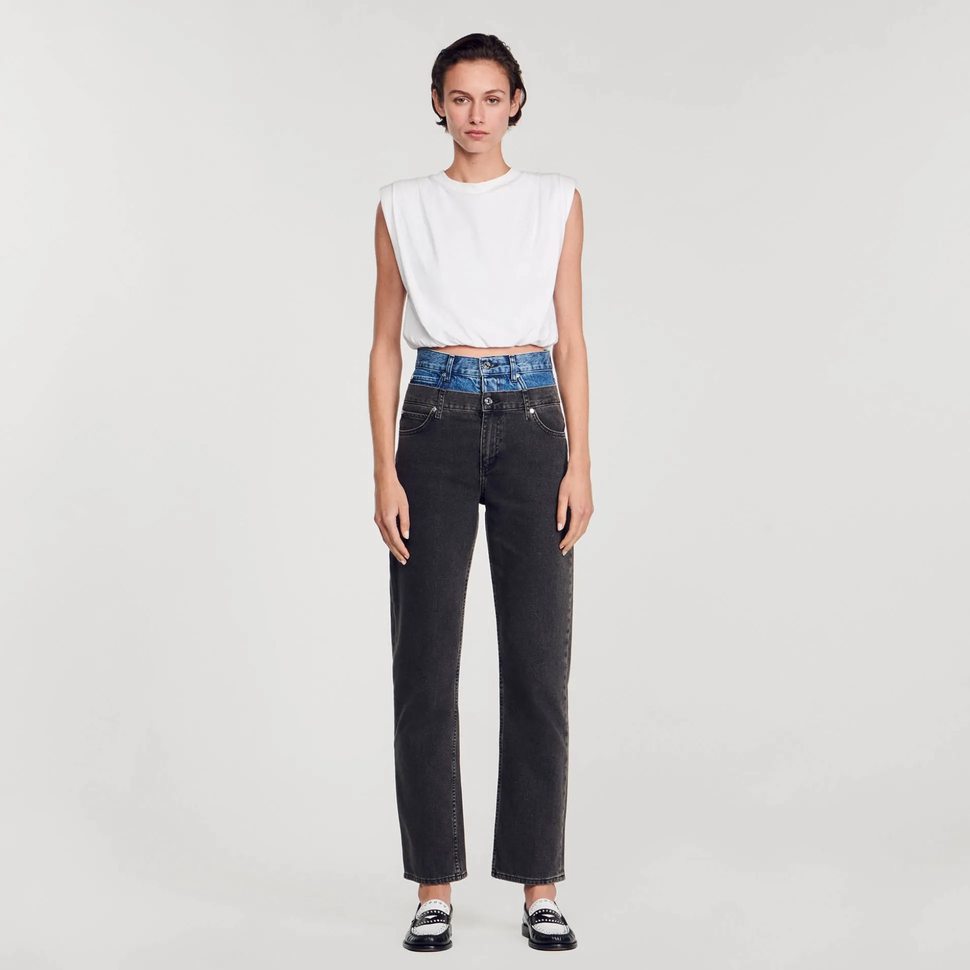 Jean Double Ceinture Bicolore