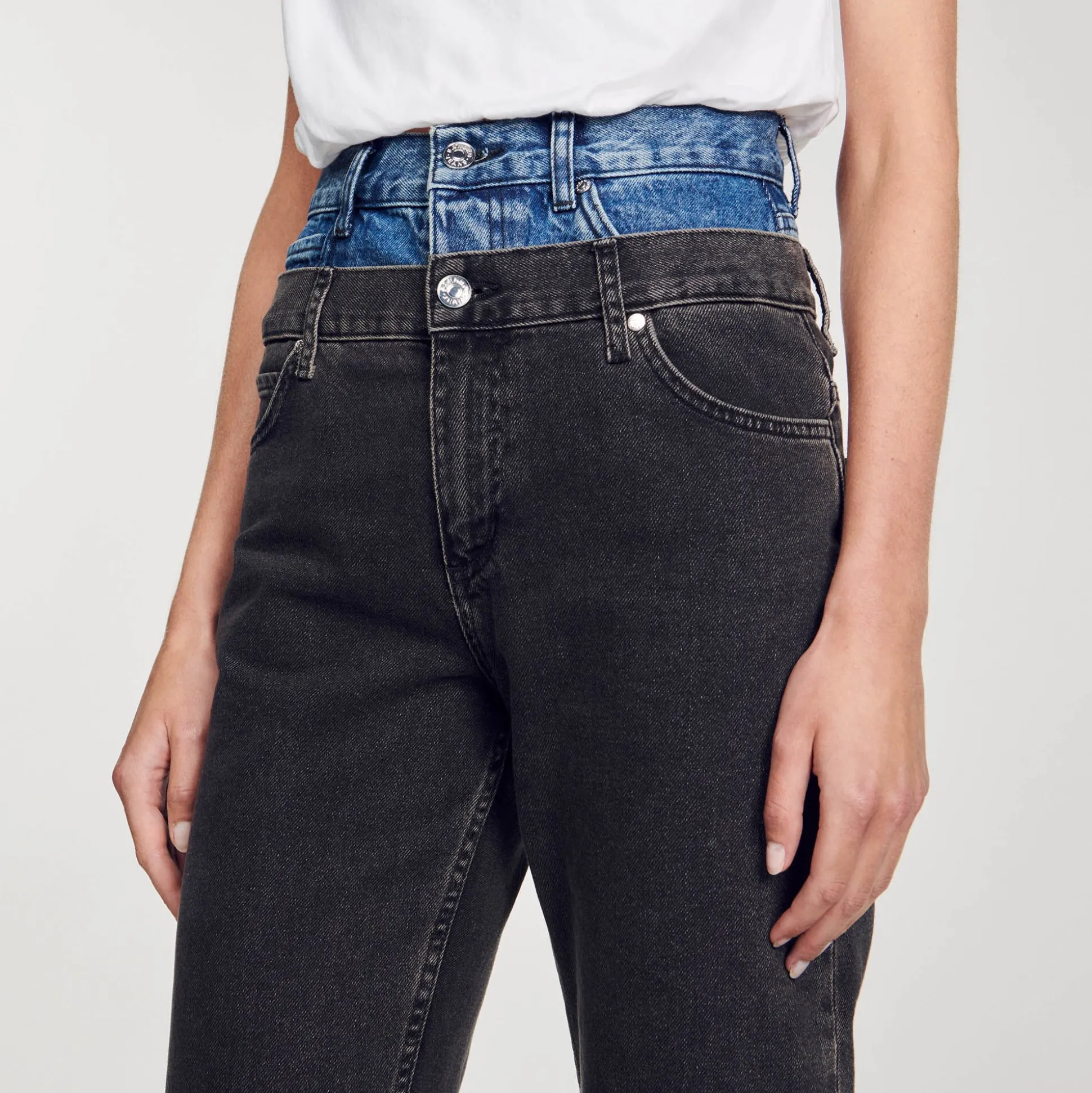 Jean Double Ceinture Bicolore