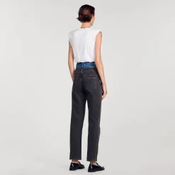 Jean Double Ceinture Bicolore