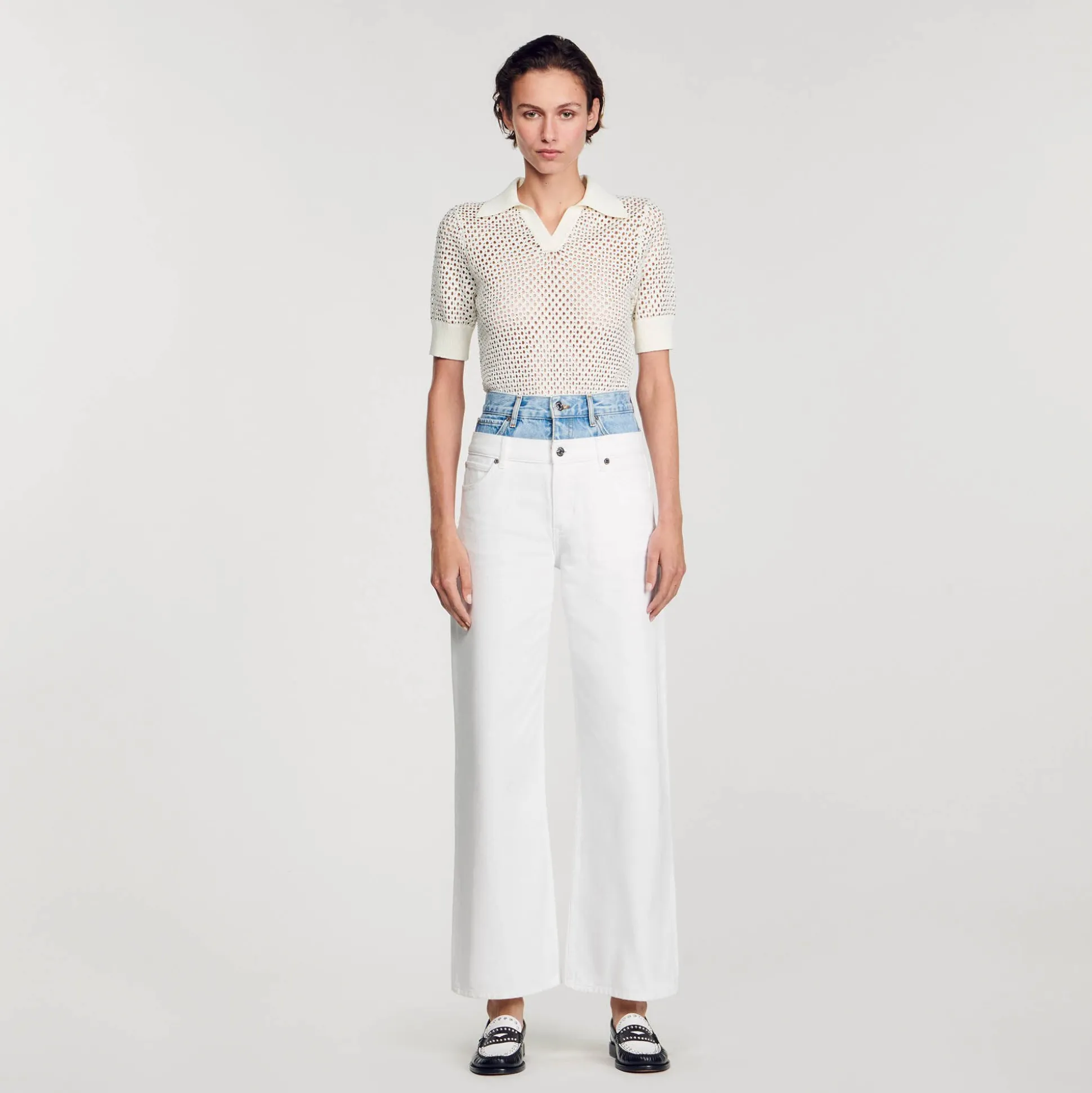 Jean Double Ceinture Bicolore