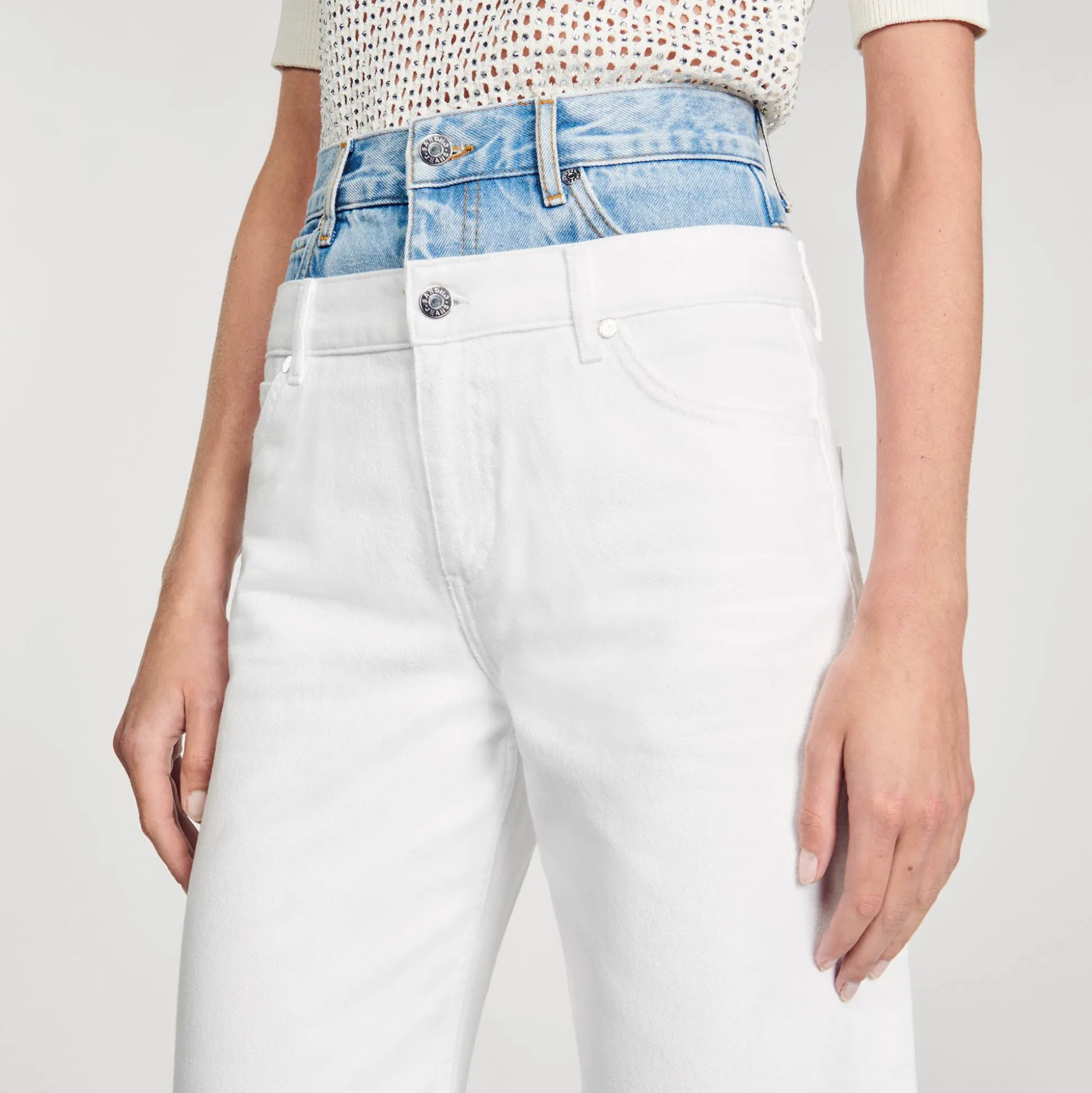 Jean Double Ceinture Bicolore