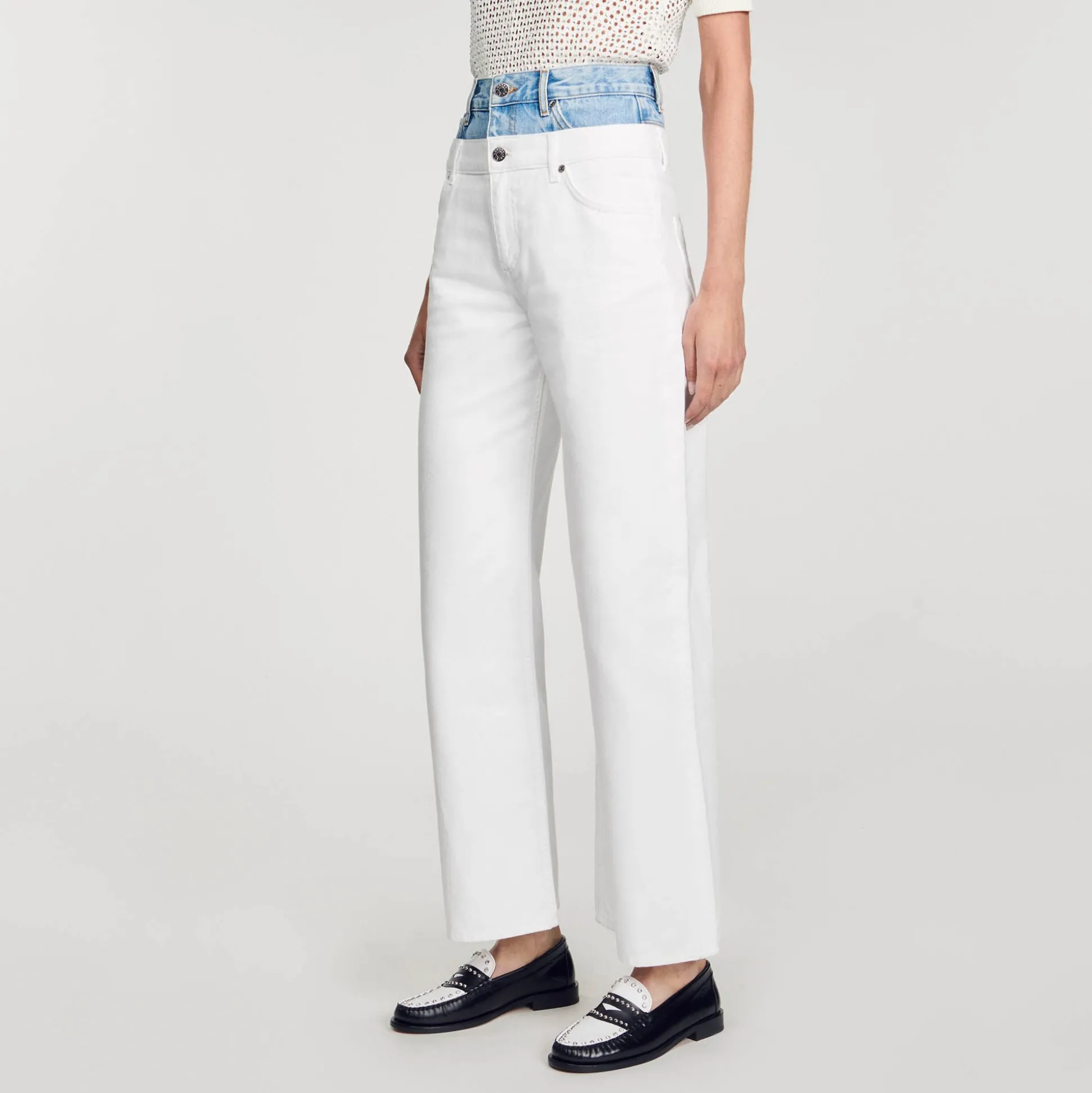 Jean Double Ceinture Bicolore