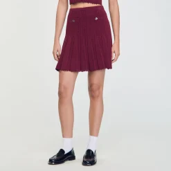 Jupe Courte En Maille Plissée