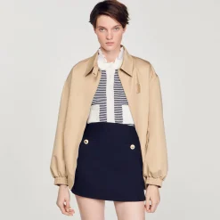 Jupe Courte En Twill De Laine