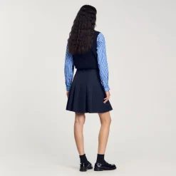 Jupe Courte Plissée Asymétrique
