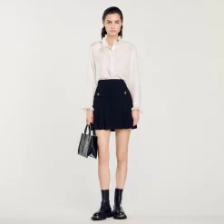 Jupe Plissée En Tweed