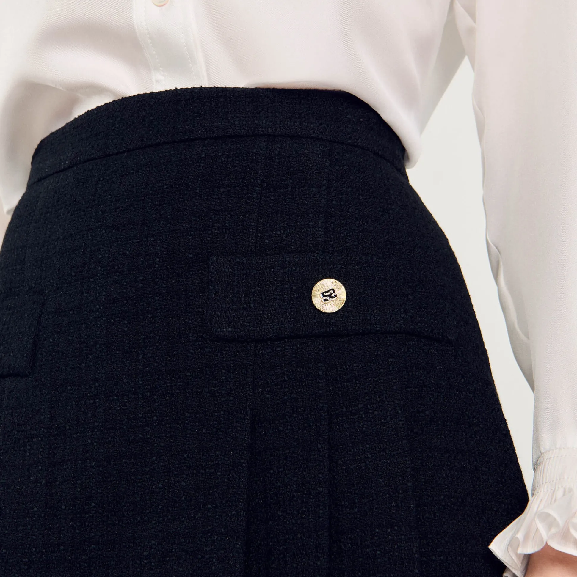 Jupe Plissée En Tweed