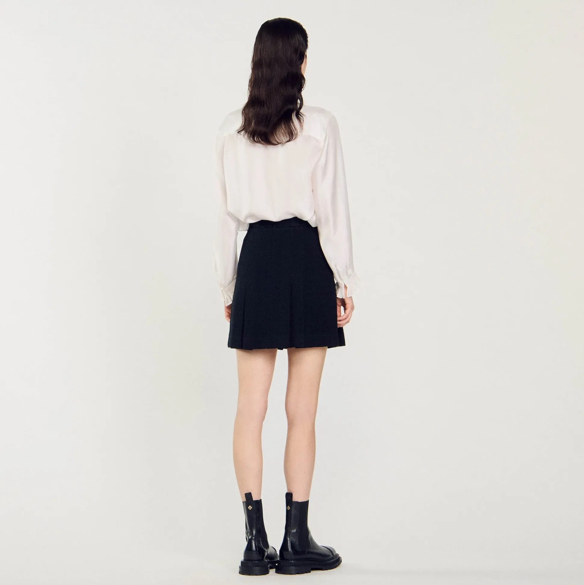 Jupe Plissée En Tweed