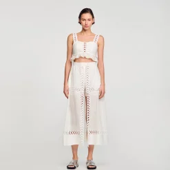 Jupe Short Longue En Lin Mélangé