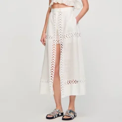 Jupe Short Longue En Lin Mélangé