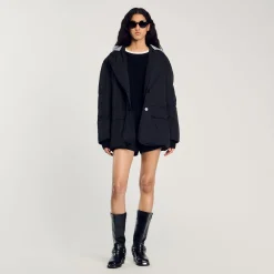 Manteau à Capuche Contrastée
