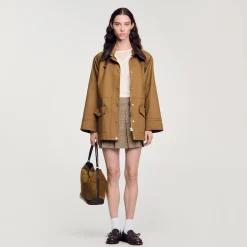 Manteau Col En Cuir