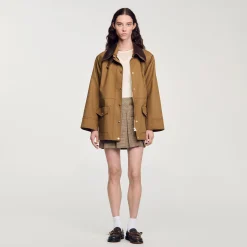 Manteau Col En Cuir