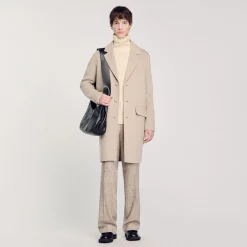Manteau Droit En Laine