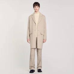Manteau Droit En Laine