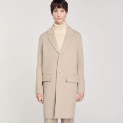 Manteau Droit En Laine