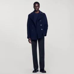 Manteau Droit En Laine Mélangée