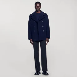 Manteau Droit En Laine Mélangée