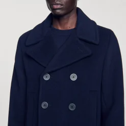 Manteau Droit En Laine Mélangée