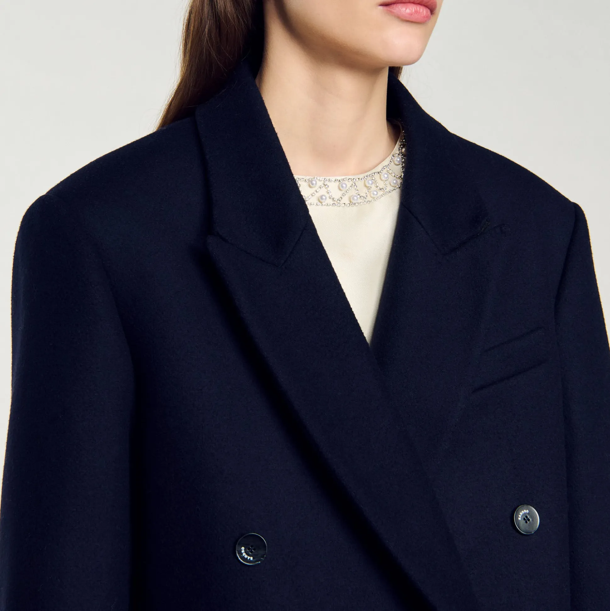 Manteau Long En Laine Mélangée