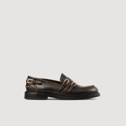 Mocassins En Cuir Patiné