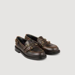 Mocassins En Cuir Patiné