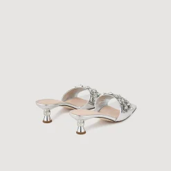 Mules En Cuir Métallisé