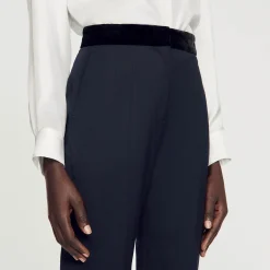 Pantalon De Costume Ceinture Velours