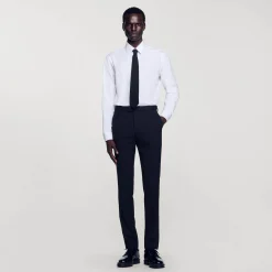 Pantalon De Costume Classique En Laine