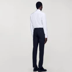 Pantalon De Costume Classique En Laine