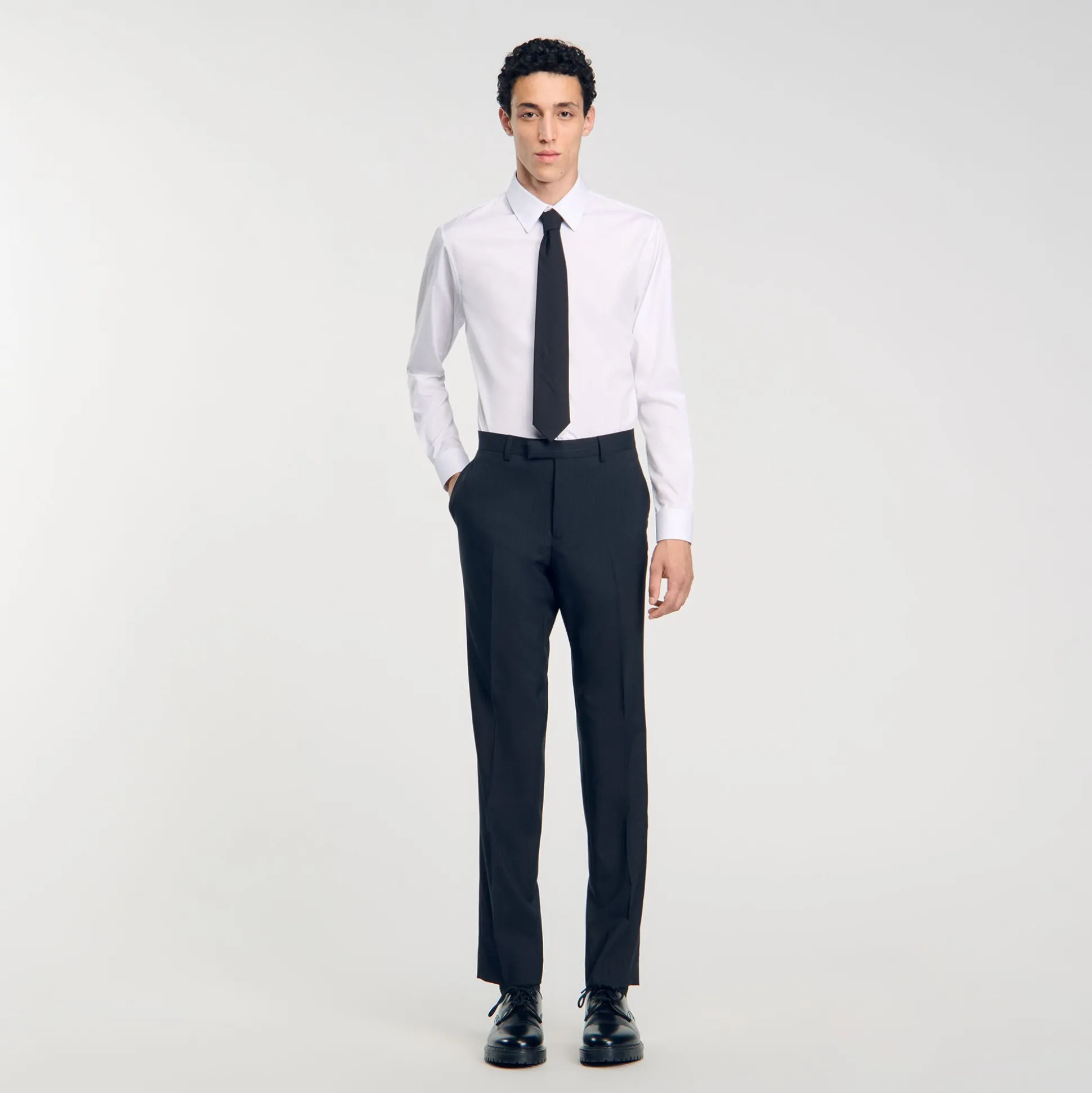 Pantalon De Costume Fines Rayures